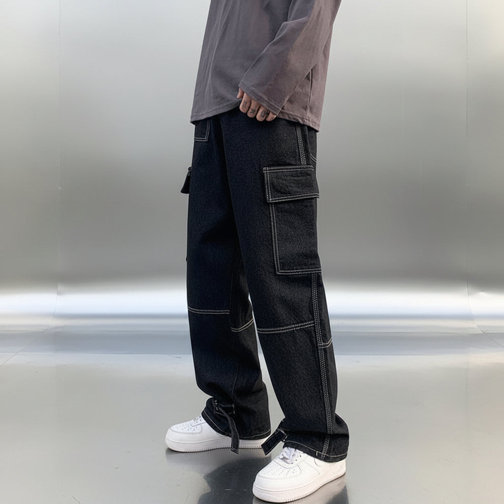 Men's Wide-Leg Linen Jeans
